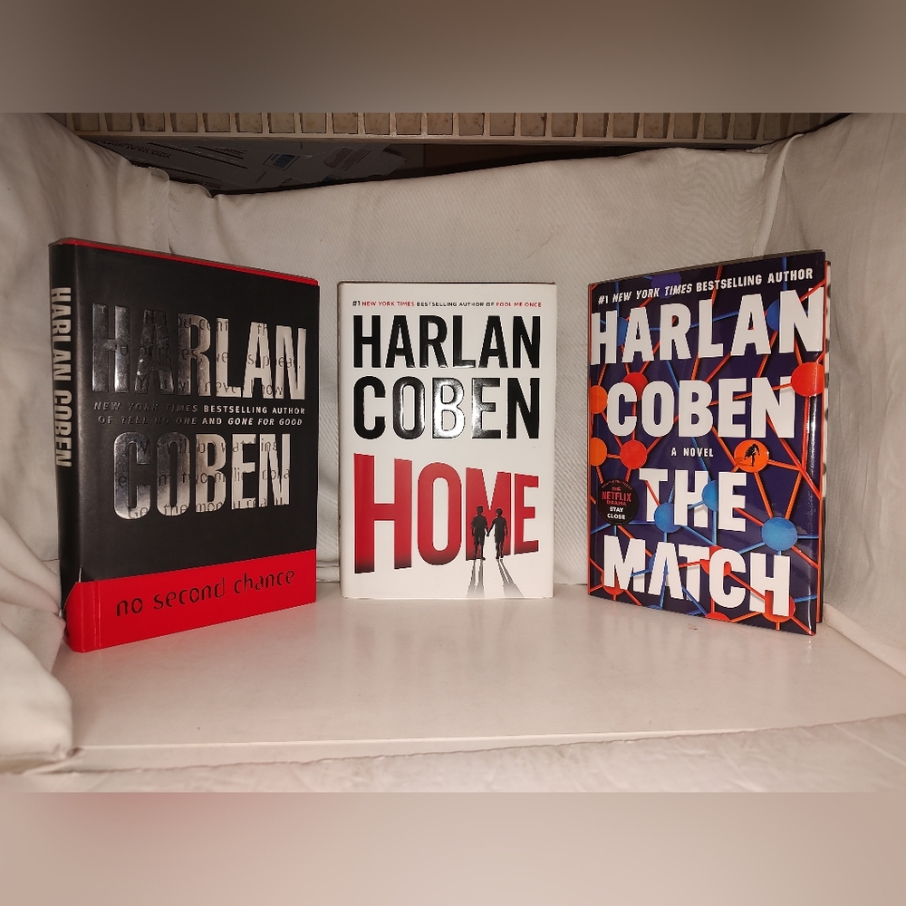 Lot of 3 Harlan Coben Books: The Match (Signed), Home, No Second Chance New